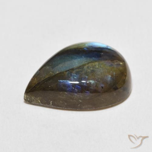 Labradorite Multicolore naturale da 11.18 ct, Forma a pera, Traslucido