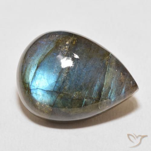 Labradorite Multicolore naturale da 17.96 ct, Forma a pera, Traslucido