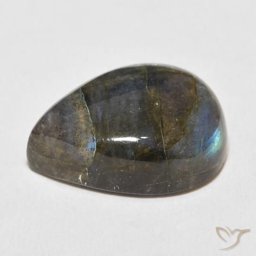 Labradorite Multicolore naturale da 17.96 ct, Forma a pera, Traslucido