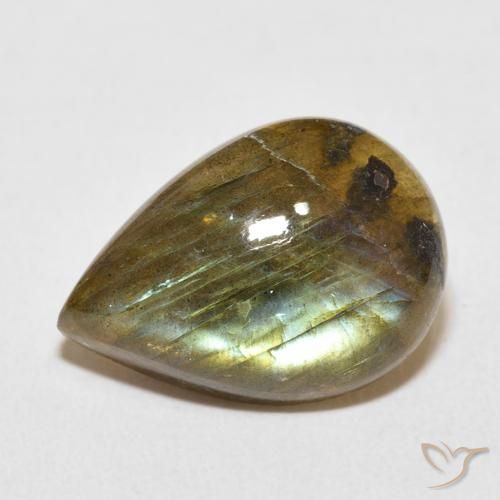 9.98ct Naturale Multicolore Labradorite, Forma a pera, Traslucido
