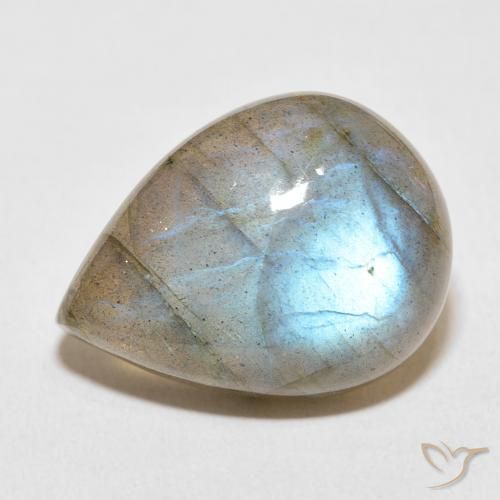 16.83ct Naturale Multicolore Labradorite, Forma a pera, Trasparente/Traslucido