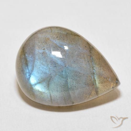 Labradorite Multicolore naturale da 16.83 ct, Forma a pera, Trasparente/Traslucido