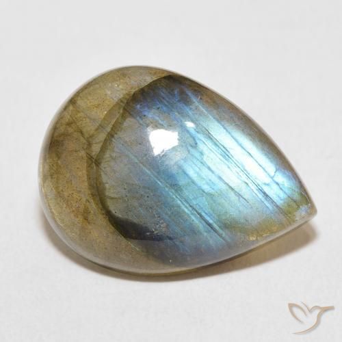 Labradorite Multicolore naturale da 13.87 ct, Forma a pera, Traslucido