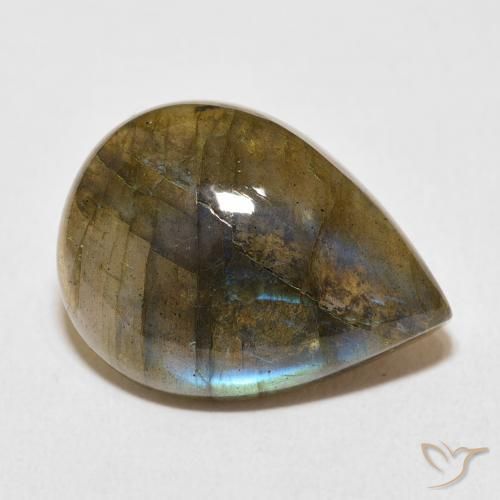 Labradorite Multicolore naturale da 14.31 ct, Forma a pera, Traslucido
