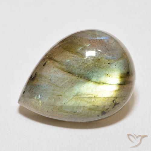 16.33ct Naturale Multicolore Labradorite, Forma a pera, Traslucido