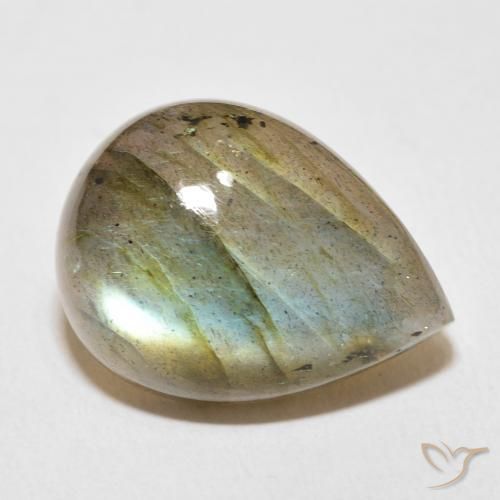 Labradorite Multicolore naturale da 16.33 ct, Forma a pera, Traslucido