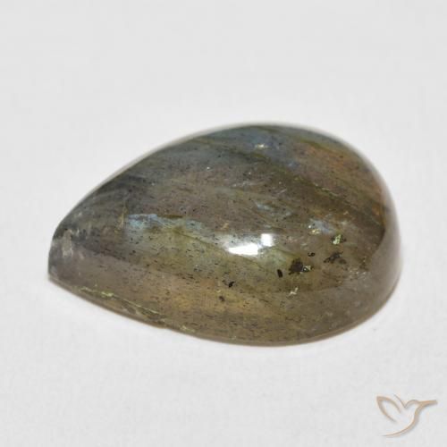 Labradorite Multicolore naturale da 16.33 ct, Forma a pera, Traslucido