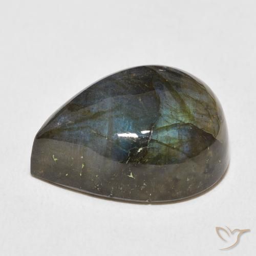 Labradorite Multicolore naturale da 19.61 ct, Forma a pera, Traslucido