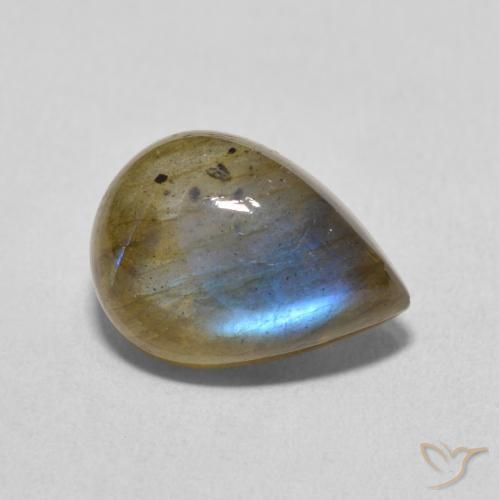 Labradorite Multicolore naturale da 6.34 ct, Forma a pera, Traslucido