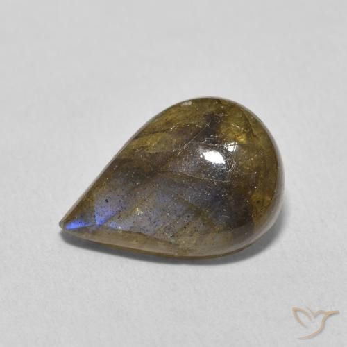 Labradorite Multicolore naturale da 4.18 ct, Forma a pera, Traslucido