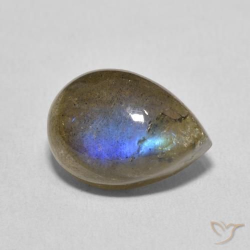 Labradorite Multicolore naturale da 6.76 ct, Forma a pera, Traslucido