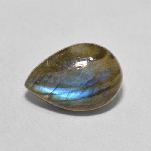 5.90ct Naturale Multicolore Labradorite, Forma a pera, Traslucido
