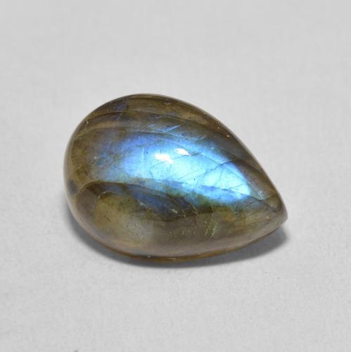 Labradorite Multicolore naturale da 5.90 ct, Forma a pera, Traslucido