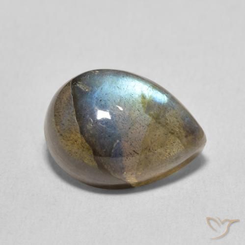 Labradorite Multicolore naturale da 7.61 ct, Forma a pera, Traslucido
