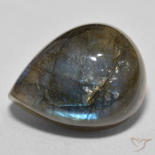 Labradorite Multicolore naturale da 21.51 ct, Forma a pera, Traslucido