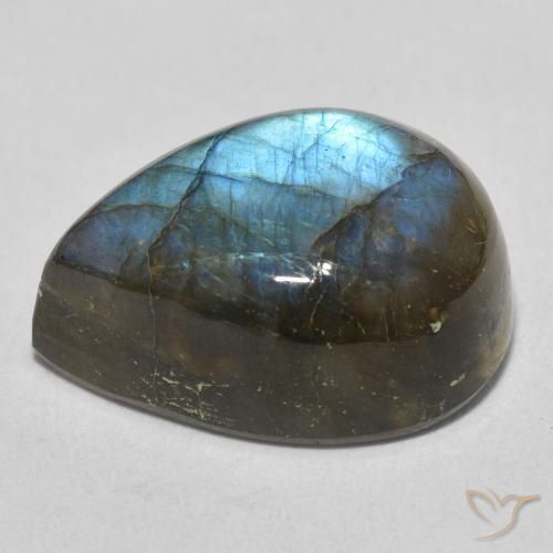 Labradorite Multicolore naturale da 21.51 ct, Forma a pera, Traslucido