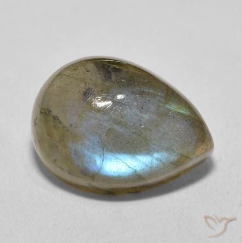 Labradorite Multicolore naturale da 10.31 ct, Forma a pera, Traslucido