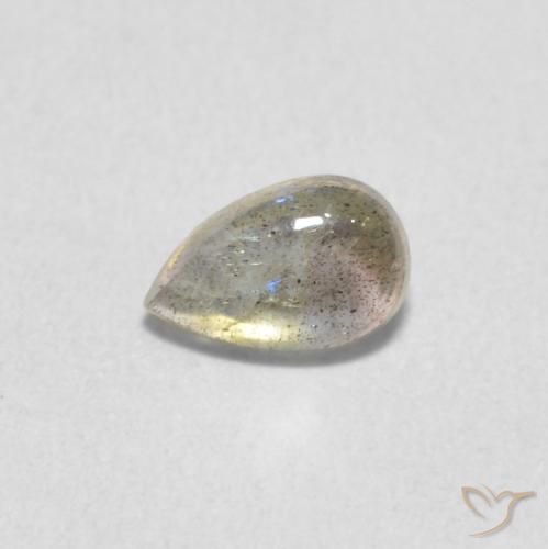 0.40ct Naturale Multicolore Labradorite, Forma a pera, Traslucido