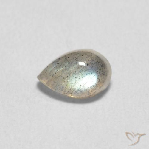 0.62ct Naturale Multicolore Labradorite, Forma a pera, Traslucido