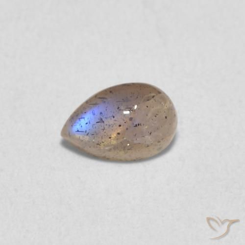 0.52ct Naturale Multicolore Labradorite, Forma a pera, Traslucido