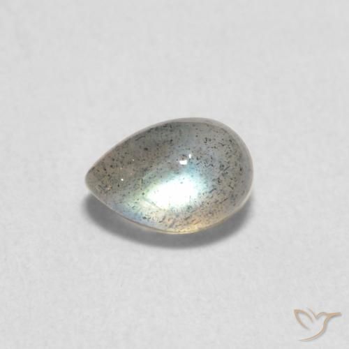 0.80ct Naturale Multicolore Labradorite, Forma a pera, Traslucido