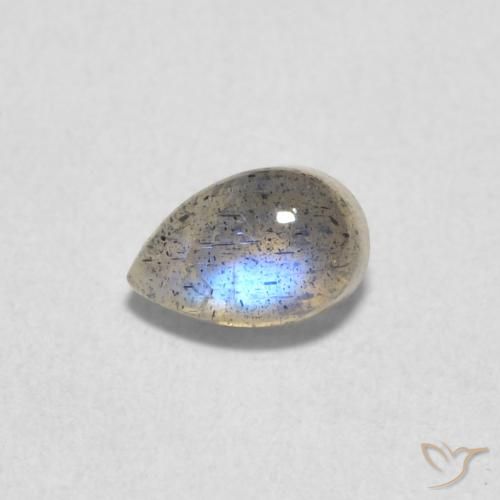 0.58ct Naturale Multicolore Labradorite, Forma a pera, Traslucido