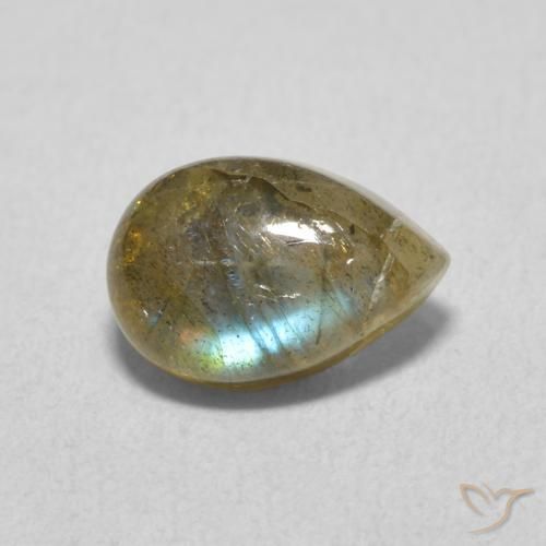 Labradorite Multicolore naturale da 1.89 ct, Forma a pera, Traslucido