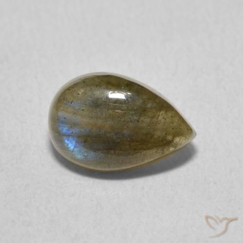 Labradorite Multicolore naturale da 1.54 ct, Forma a pera, Traslucido