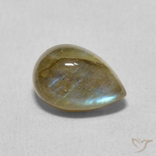 1.79ct Naturale Multicolore Labradorite, Forma a pera, Traslucido