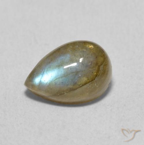 Labradorite Multicolore naturale da 1.79 ct, Forma a pera, Traslucido