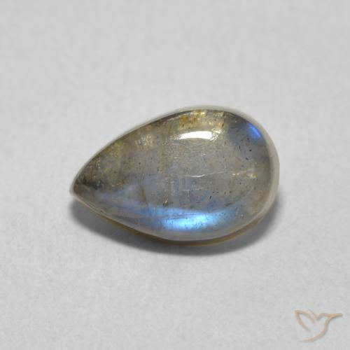 Labradorite Multicolore naturale da 1.63 ct, Forma a pera, Traslucido