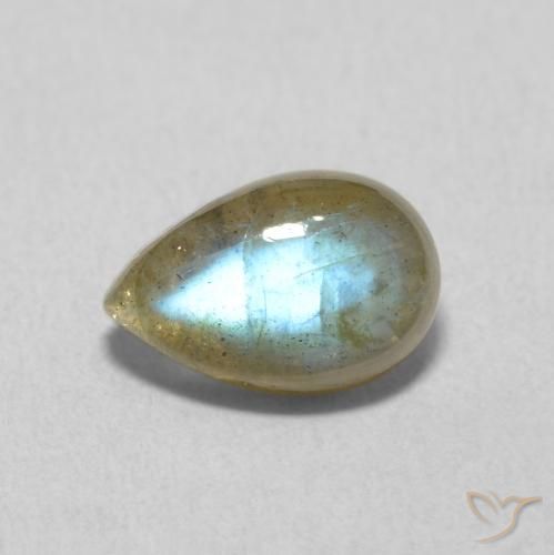 1.61ct Naturale Multicolore Labradorite, Forma a pera, Traslucido