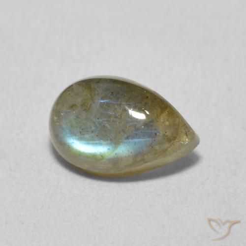 Labradorite Multicolore naturale da 1.61 ct, Forma a pera, Traslucido