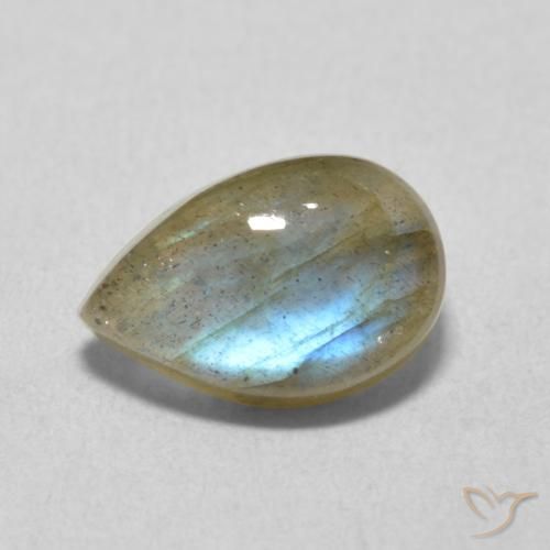 2.28ct Naturale Multicolore Labradorite, Forma a pera, Traslucido