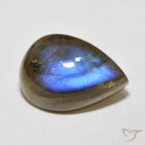 Labradorite Multicolore naturale da 12.28 ct, Forma a pera, Traslucido