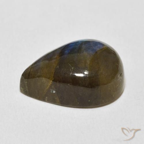 Labradorite Multicolore naturale da 12.83 ct, Forma a pera, Traslucido
