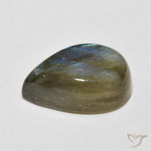 Labradorite Multicolore naturale da 12.23 ct, Forma a pera, Traslucido