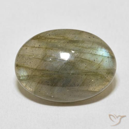 11.84ct Naturale Multicolore Labradorite, Ovale, Traslucido