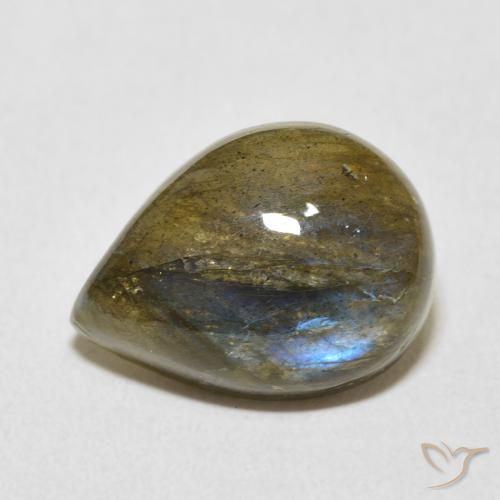Labradorite Multicolore naturale da 8.12 ct, Forma a pera, Traslucido