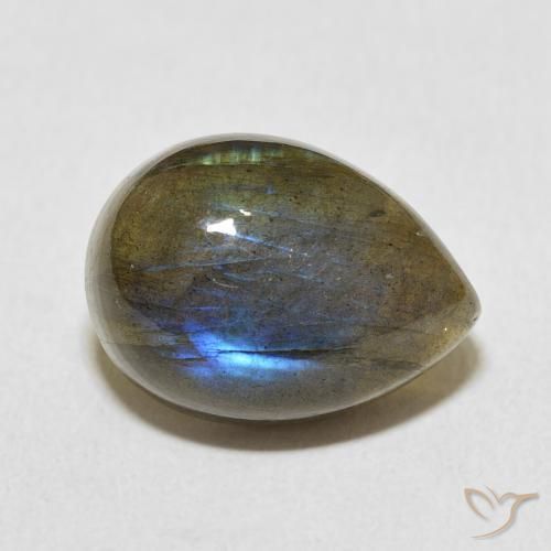 Labradorite Multicolore naturale da 10.42 ct, Forma a pera, Traslucido
