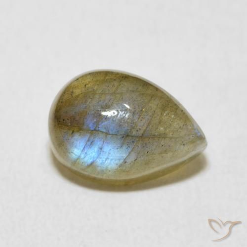 Labradorite Multicolore naturale da 2.58 ct, Forma a pera, Traslucido