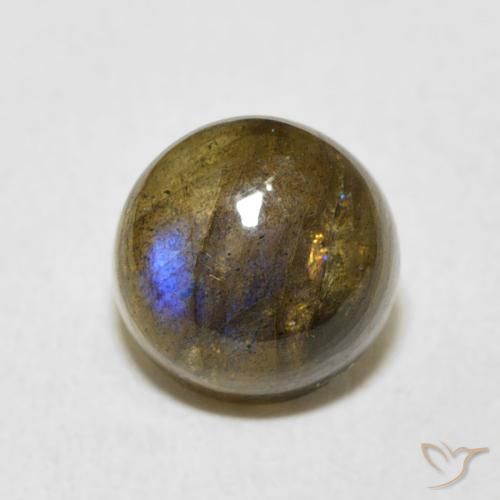 2.54ct Naturale Multicolore Labradorite, Rotondo, Traslucido