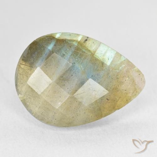 Labradorite Multicolore naturale da 7.21 ct, Forma a pera, Traslucido