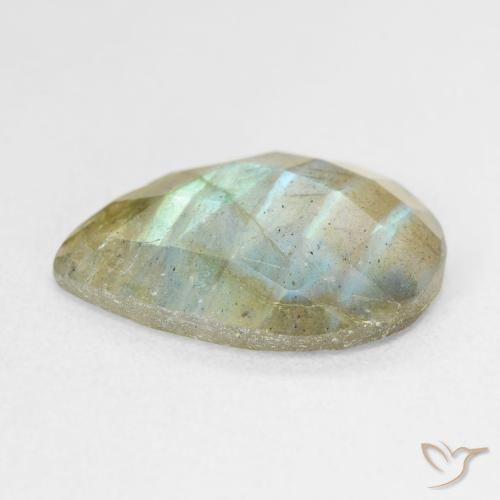 Labradorite Multicolore naturale da 7.21 ct, Forma a pera, Traslucido