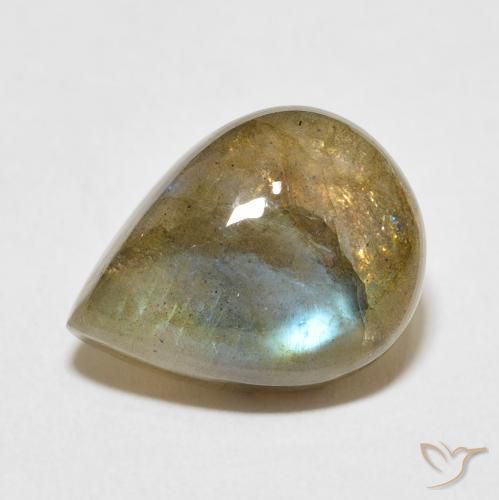 Labradorite Multicolore naturale da 9.66 ct, Forma a pera, Traslucido