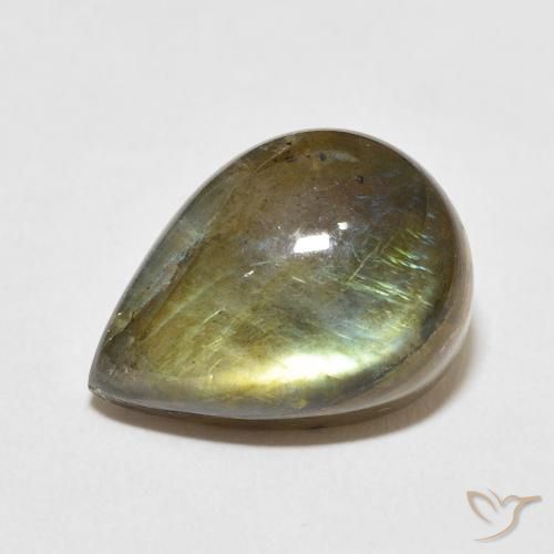 13.30ct Naturale Multicolore Labradorite, Forma a pera, Traslucido