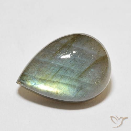14.15ct Naturale Multicolore Labradorite, Forma a pera, Traslucido