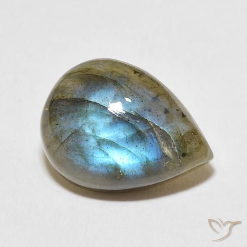 9.03ct Naturale Multicolore Labradorite, Forma a pera, Traslucido