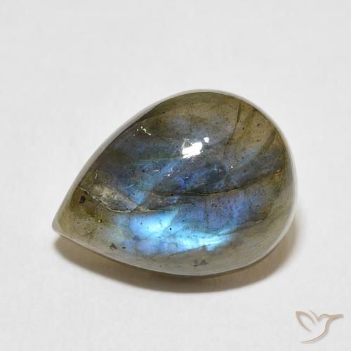 Labradorite Multicolore naturale da 9.03 ct, Forma a pera, Traslucido