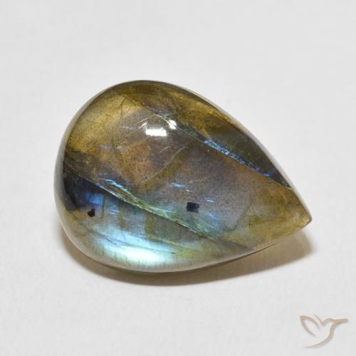 Labradorite Multicolore naturale da 12.79 ct, Forma a pera, Traslucido